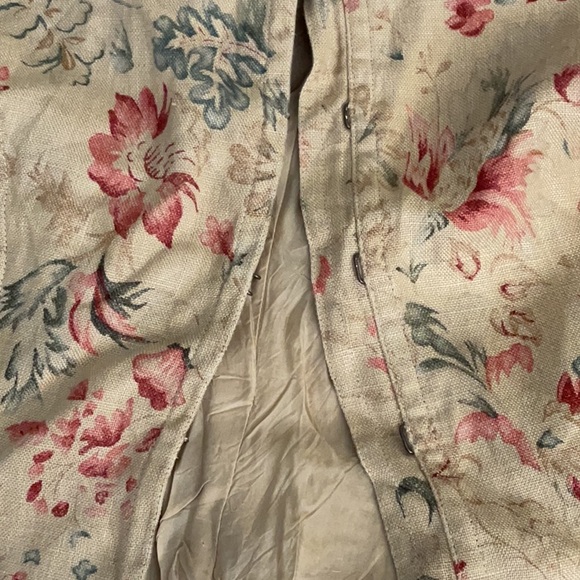 Vintag Ralph Lauren Chinese Rose Print Linen Mandarin Jacket EUC - Picture 10 of 14